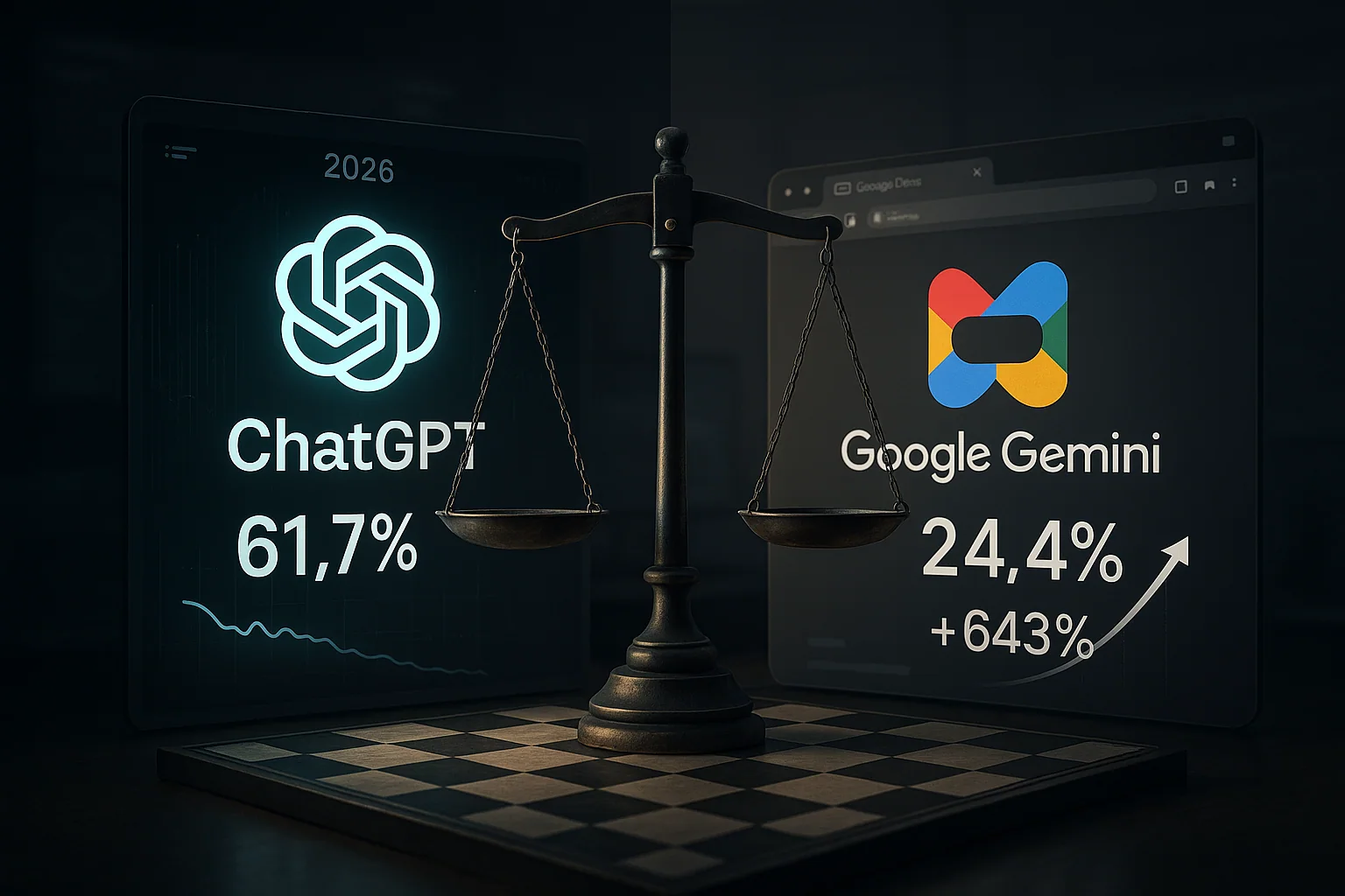 ChatGPT или Gemini: кто побеждает на рынке ИИ 2026