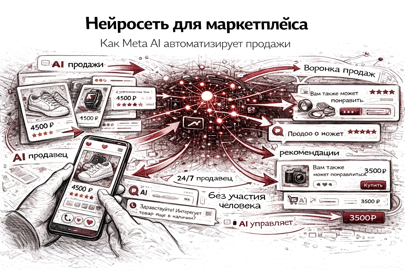Нейросеть для маркетплейса: как Meta AI автоматизирует продажи