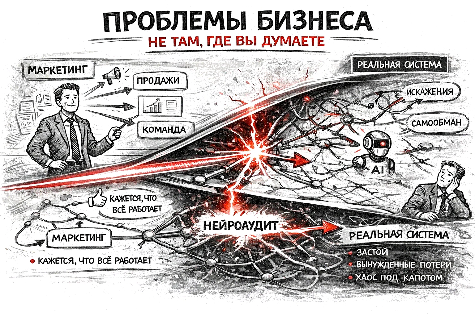Решение проблем бизнеса: как нейроаудит выявляет скрытые барьеры и конфликты