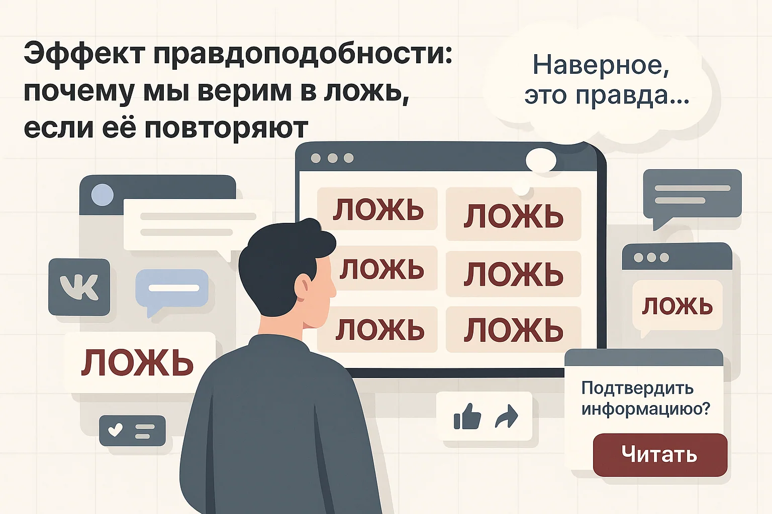 Эффект правдоподобности (иллюзия правды): как повтор влияeт на убеждения