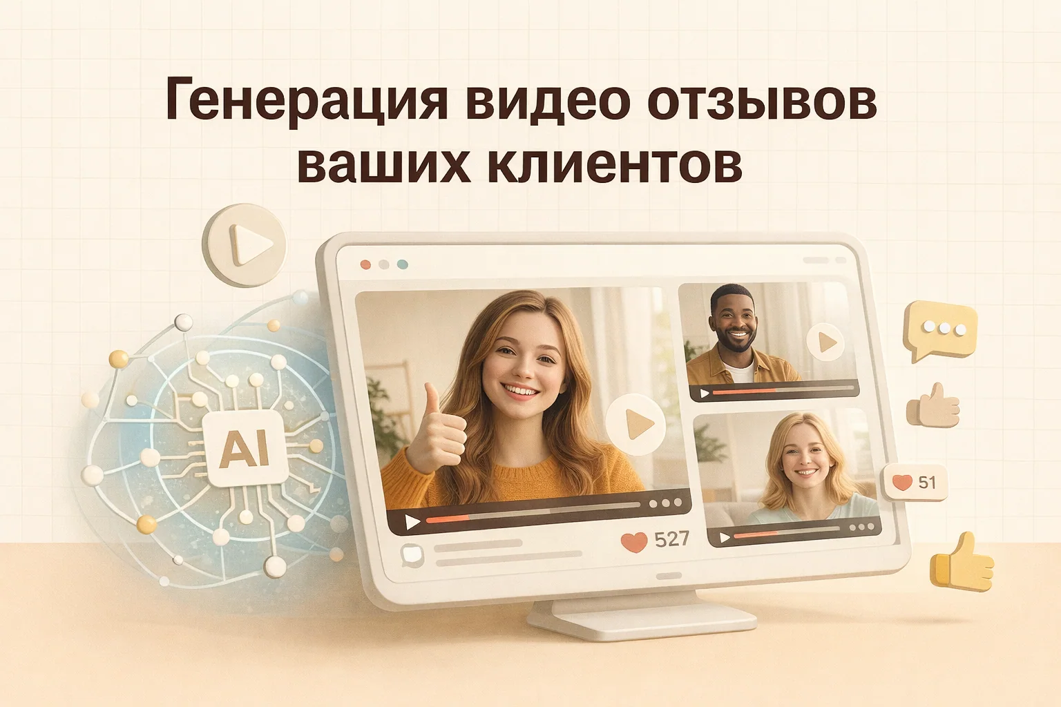 Генерация видеоотзывов клиентов — искусственный интеллект для отзывов и доверия