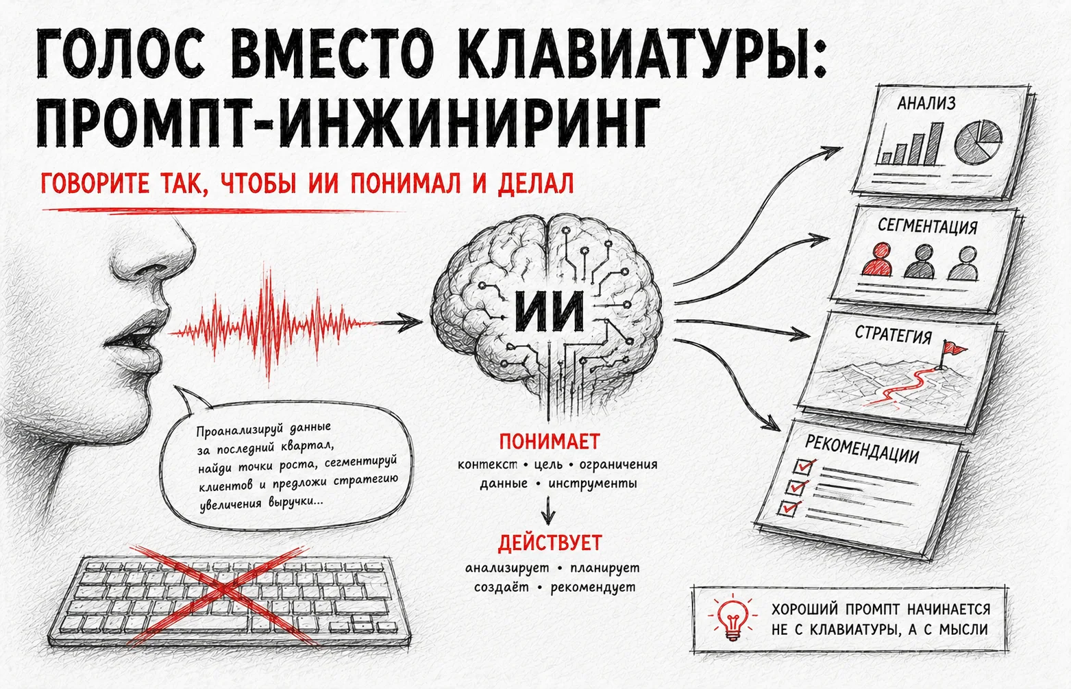Промпт-инжиниринг голосом: говорить с ИИ эффективнее