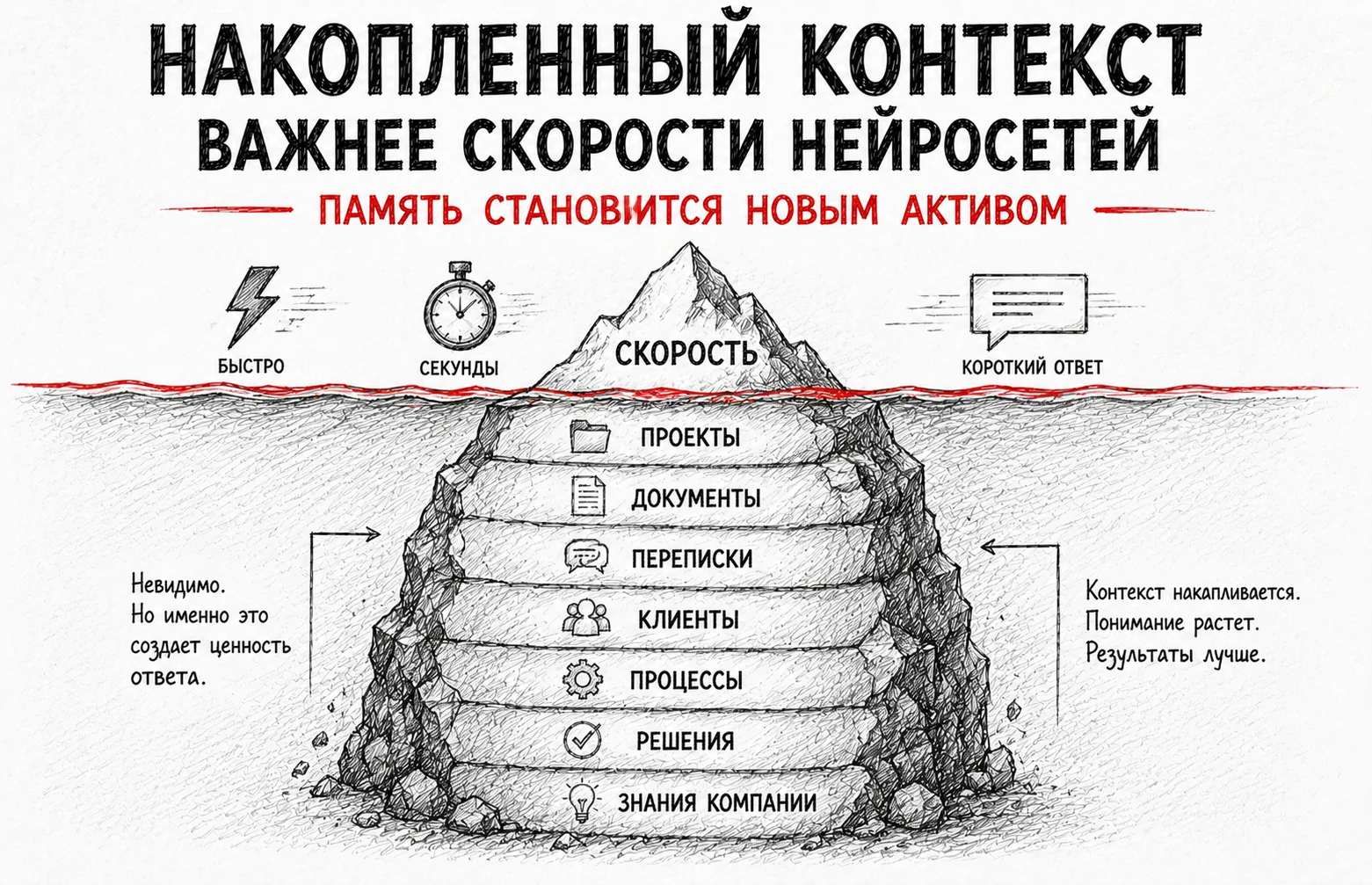 Накопленный контекст нейросетей: почему скорость — не главное