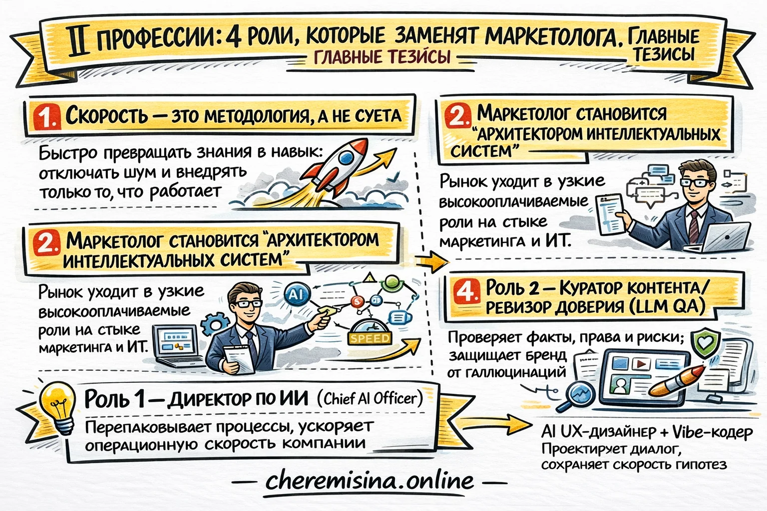 ИИ профессии 2027: 4 роли, которые заменят маркетолога (Длина: 54 символа. Включает фокусную фразу «ИИ профессии» )
